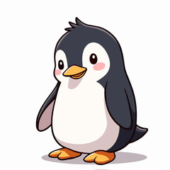 Obraz premium Vector penguin illustration, cartoon arctic bird character side view