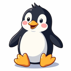 Obraz premium Adorable vector penguin illustration, cartoon arctic bird character