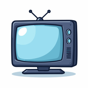 recommend clip art: Vector old TV with antenna illustration, cartoon vintage electronic device