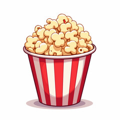 Vector popcorn cup illustration, cinema snack icon