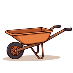 Vector wheelbarrow illustration, garden equipment icon