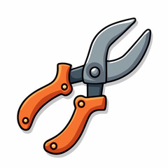 Vector pruning shears illustration, gardening tool icon