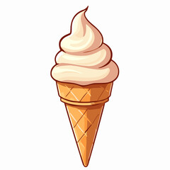 Vector ice cream cone illustration, dessert icon