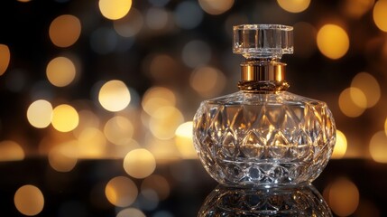Elegant Perfume Bottle with Glowing Background