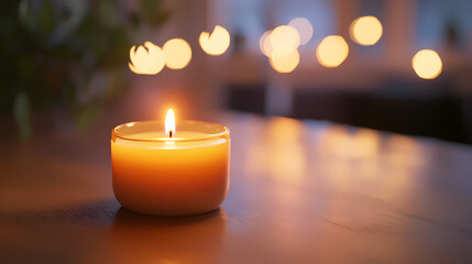 Candlelight ambiance on a cozy night