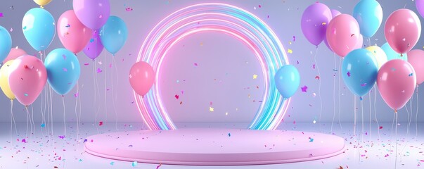 A fun-filled celebration backdrop with vibrant colors and festive decorations for unforgettable moments.