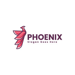 Vector Logo Illustration Phoenix Simple Mascot Style