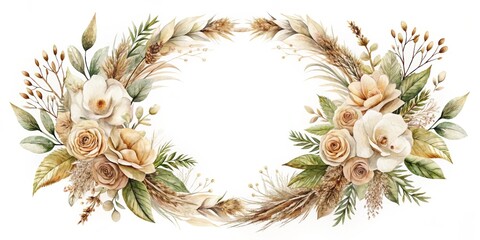 wreath of flowers isolated on white