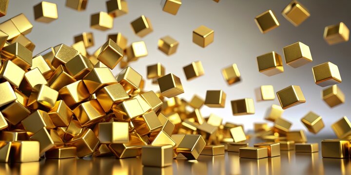 background of gold cubes