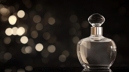 Elegant Perfume Bottle with Soft Bokeh Background