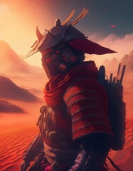 Samurai Warriors in Epic Poses and Dramatic Lighting