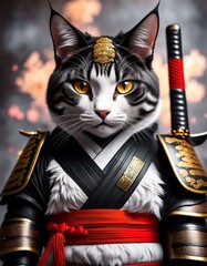 Samurai Warriors in Epic Poses and Dramatic Lighting