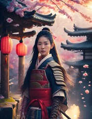 Samurai Warriors in Epic Poses and Dramatic Lighting