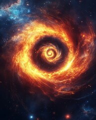 Obraz premium A mesmerizing cosmic spiral, formed by a vortex of light, gas, and dust twisting through the endless universe. 