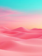 Beautiful pastel landscape with soft pink hills against a serene blue sky.