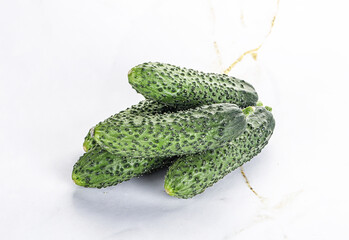 Fresh natural organic cucumbers heap
