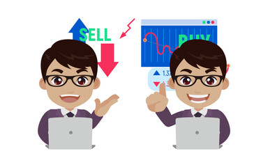 Stock market concept with people