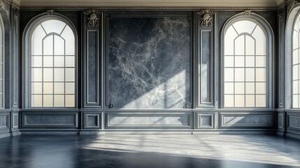 Fototapeta premium Elegant Room With Large Windows