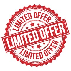 LIMITED OFFER text on red round stamp sign