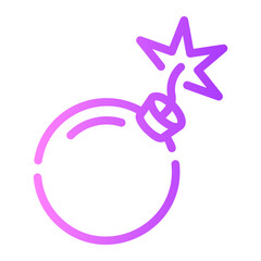 nuclear Bomb Line Gradient Icon