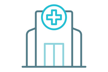 Hospital icon. line icon style. icon related to medical. health elements vector illustration