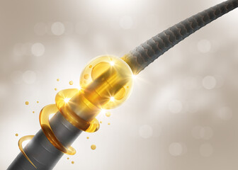 Moisturize And Damage hair, Nourish Hair of Shampoo, Repair Damaged Hair Concept, 3d rendering.