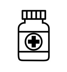medicine bottle icon vector on white background