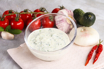 Traditional delicious appetizer; greek tzatziki (Turkish name; cacik)