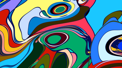 Obraz premium Abstract colorful fluid fractal psychedelic background for summer