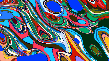 Abstract colorful fluid fractal psychedelic background for summer