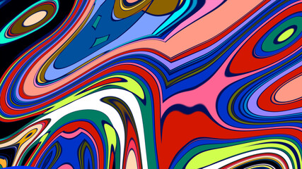 Abstract colorful fluid fractal psychedelic background for summer