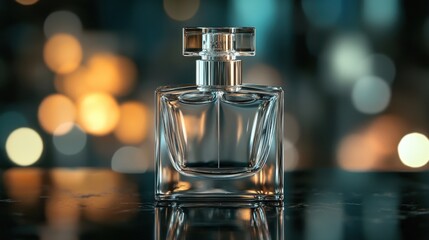 Elegant Glass Bottle with Soft Bokeh Background