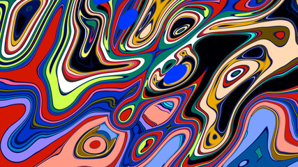 Abstract colorful fluid fractal psychedelic background for summer
