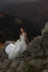 Elegant Bride in Nature A Stunning and Breathtaking Mountain Outdoor Photoshoot