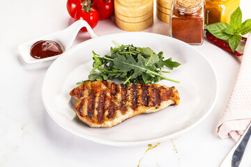 Delicous grilled pork meat steak