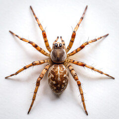 Fototapeta premium spider isolated on white background. spider, insect, isolated, arachnid, animal, white, macro, nature, brown, bug, hairy, white background, wildlife, closeup, arachnophobia, wild, close-up, predator, 