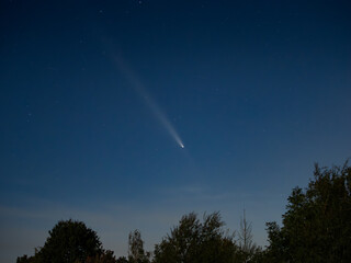 Comet Tsuchinshan ATLAS C 2023 A3 on the sky seen around Germany on the 15. October 2024. The tail...