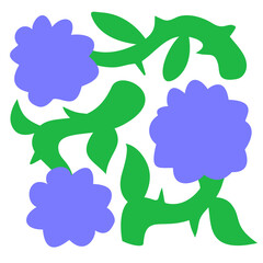 Trendy colorful flower design for card