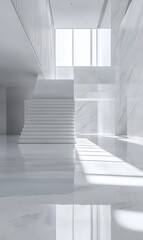 Obraz premium 50. A clean slate of white marble with natural light