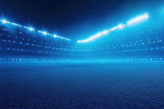 Empty stadium with bright lights. Perfect for sports, events, and entertainment themes.