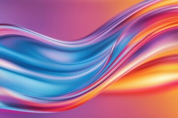 Vibrant Abstract Waves, Dynamic three-dimensional shapes, vivid colors, fluid motion, artistic expression, captivating visual experience