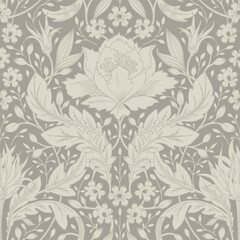 Retro pattern. Floral classic ornament. Seamless floral pattern.