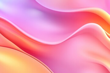 Fluid gradient waves, three-dimensional shapes, vibrant colors, dynamic movement, abstract design, modern aesthetic, visual harmony