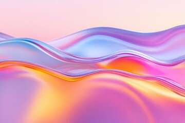 Fototapeta premium Fluid gradient waves, three-dimensional shapes, vibrant colors, dynamic movement, abstract design, immersive visual experience