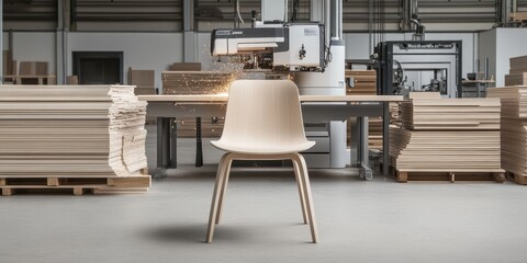 Modern furniture manufacturing with automated machinery