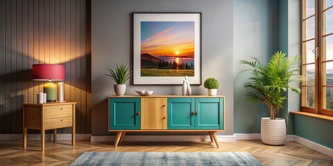 Stylish Room Interior Design with Cabinet and Picture Frame for Modern Home Decor