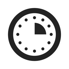 Wall clock icon outline on white background