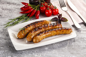 Grilled meat sausages with spices