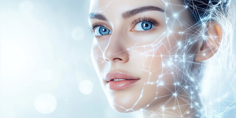 High-Definition Technology-Driven Dermatology Marketing Featuring AI and Consumer Behavior Analysis on a Transparent Background
