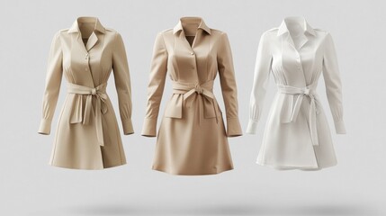 Elegant Trench Coats in Neutral Tones for Fashion Showcase